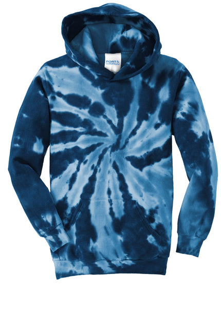 Port & Company Youth Tie-Dye Pullover Hooded Sweatshirt. PC146Y - Navy