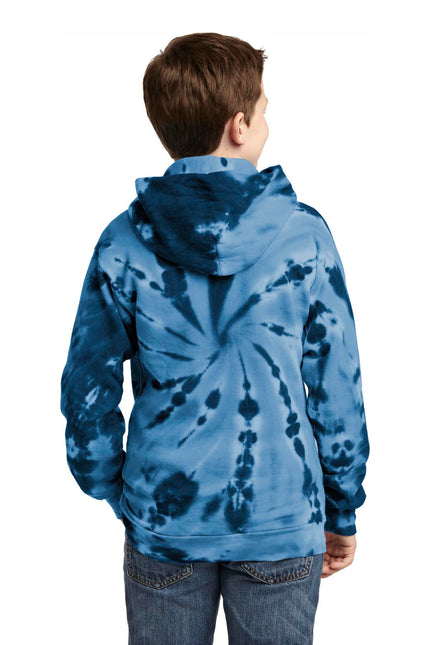 Port & Company Youth Tie-Dye Pullover Hooded Sweatshirt. PC146Y - Navy