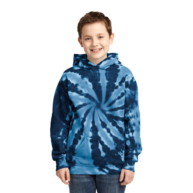 Port & Company Youth Tie-Dye Pullover Hooded Sweatshirt. PC146Y - Navy