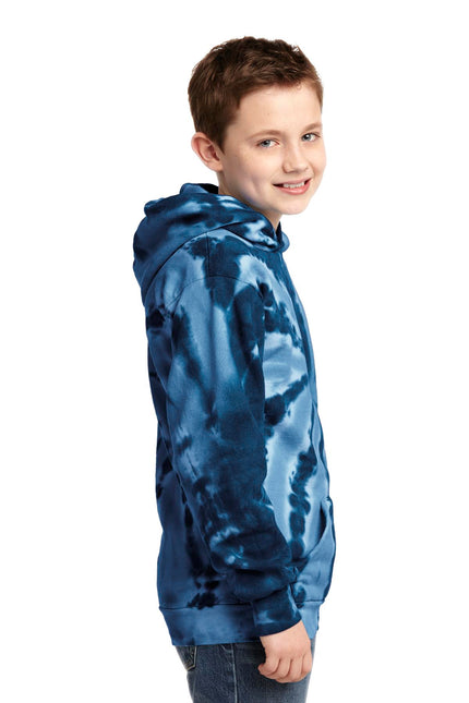 Port & Company Youth Tie-Dye Pullover Hooded Sweatshirt. PC146Y - Navy