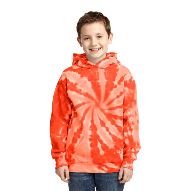 Port & Company Youth Tie-Dye Pullover Hooded Sweatshirt. PC146Y - Orange
