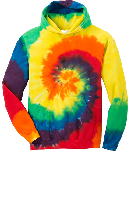 Port & Company Youth Tie-Dye Pullover Hooded Sweatshirt. PC146Y - Rainbow