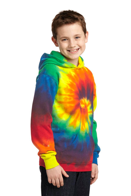 Port & Company Youth Tie-Dye Pullover Hooded Sweatshirt. PC146Y - Rainbow