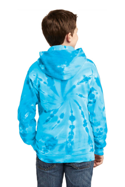 Port & Company Youth Tie-Dye Pullover Hooded Sweatshirt. PC146Y - Turquoise