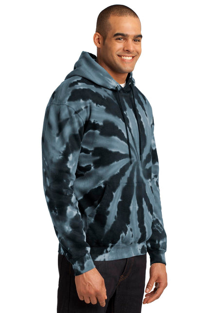 Port & Company Tie-Dye Pullover Hooded Sweatshirt. PC146 - Black
