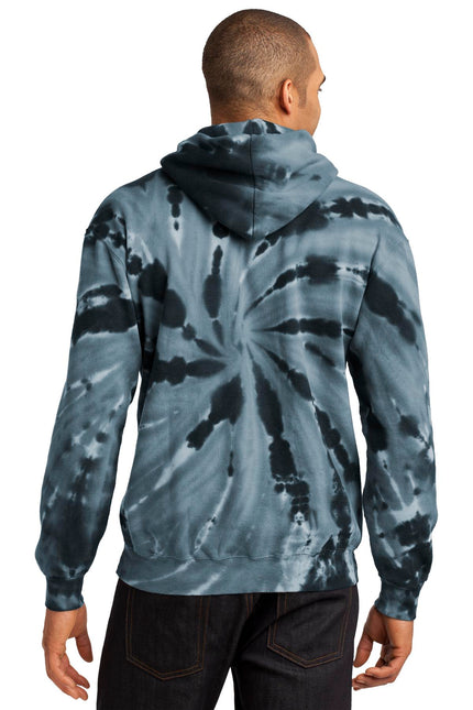 Port & Company Tie-Dye Pullover Hooded Sweatshirt. PC146 - Black