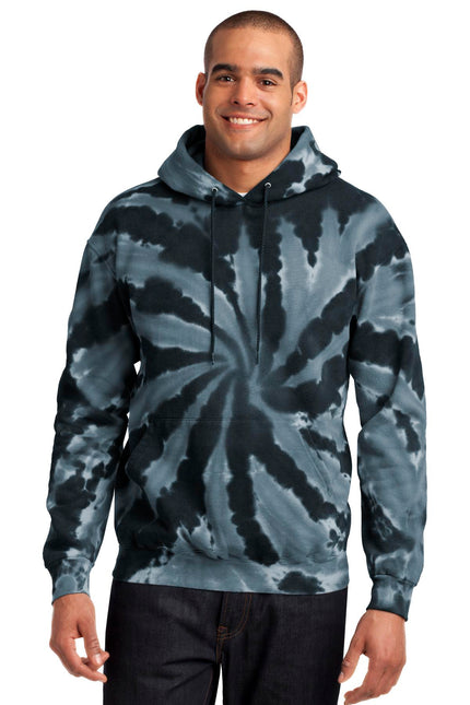 Port & Company Tie-Dye Pullover Hooded Sweatshirt. PC146 - Black