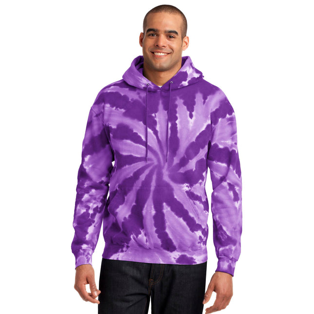 Port & Company Tie-Dye Pullover Hooded Sweatshirt. PC146 - Purple