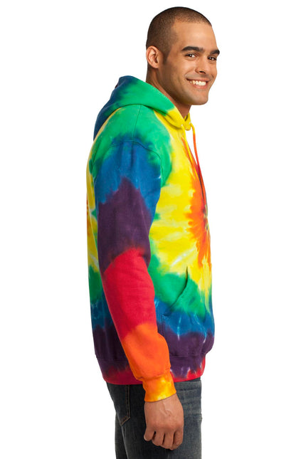 Port & Company Tie-Dye Pullover Hooded Sweatshirt. PC146 - Rainbow