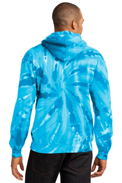 Port & Company Tie-Dye Pullover Hooded Sweatshirt. PC146 - Turquoise