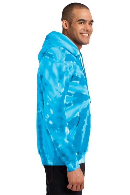 Port & Company Tie-Dye Pullover Hooded Sweatshirt. PC146 - Turquoise