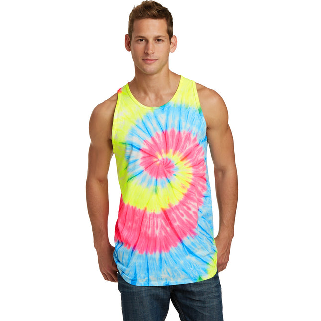 Port & Company Tie-Dye Tank Top. PC147TT - Neon Rainbow