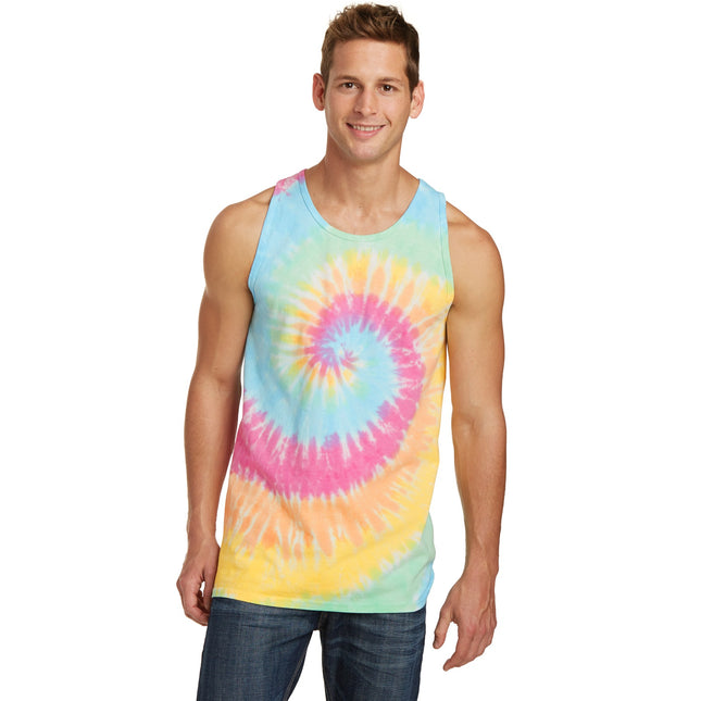 Port & Company Tie-Dye Tank Top. PC147TT - Pastel Rainbow
