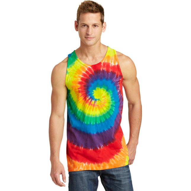 Port & Company Tie-Dye Tank Top. PC147TT - Rainbow