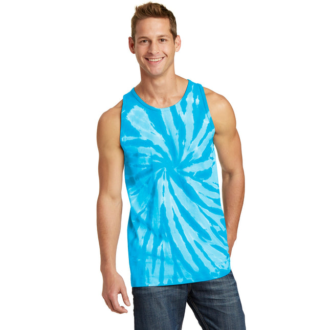 Port & Company Tie-Dye Tank Top. PC147TT - Turquoise