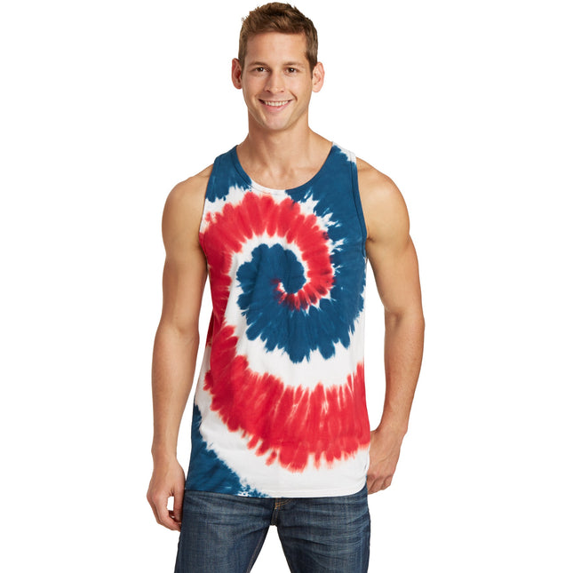 Port & Company Tie-Dye Tank Top. PC147TT - USA Rainbow