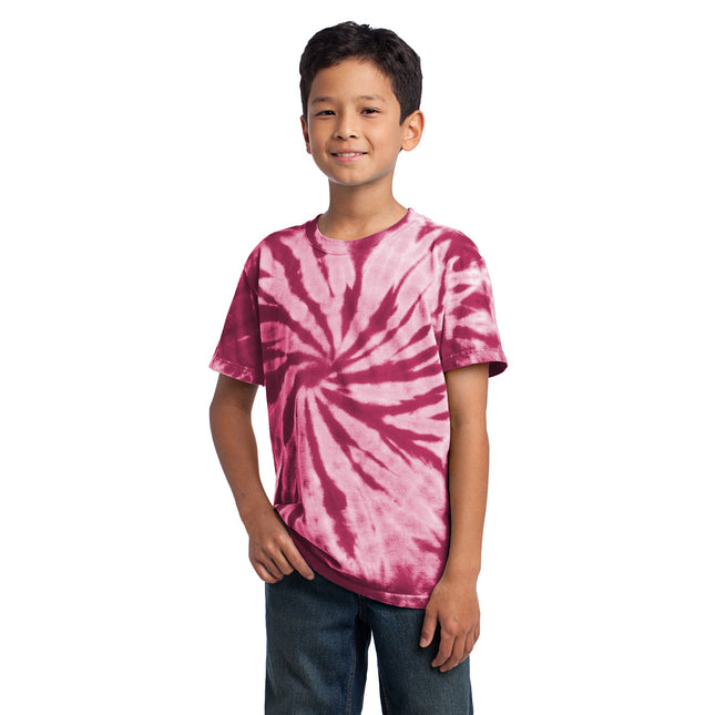 Port & Company - Youth Tie-Dye Tee. PC147Y - Maroon