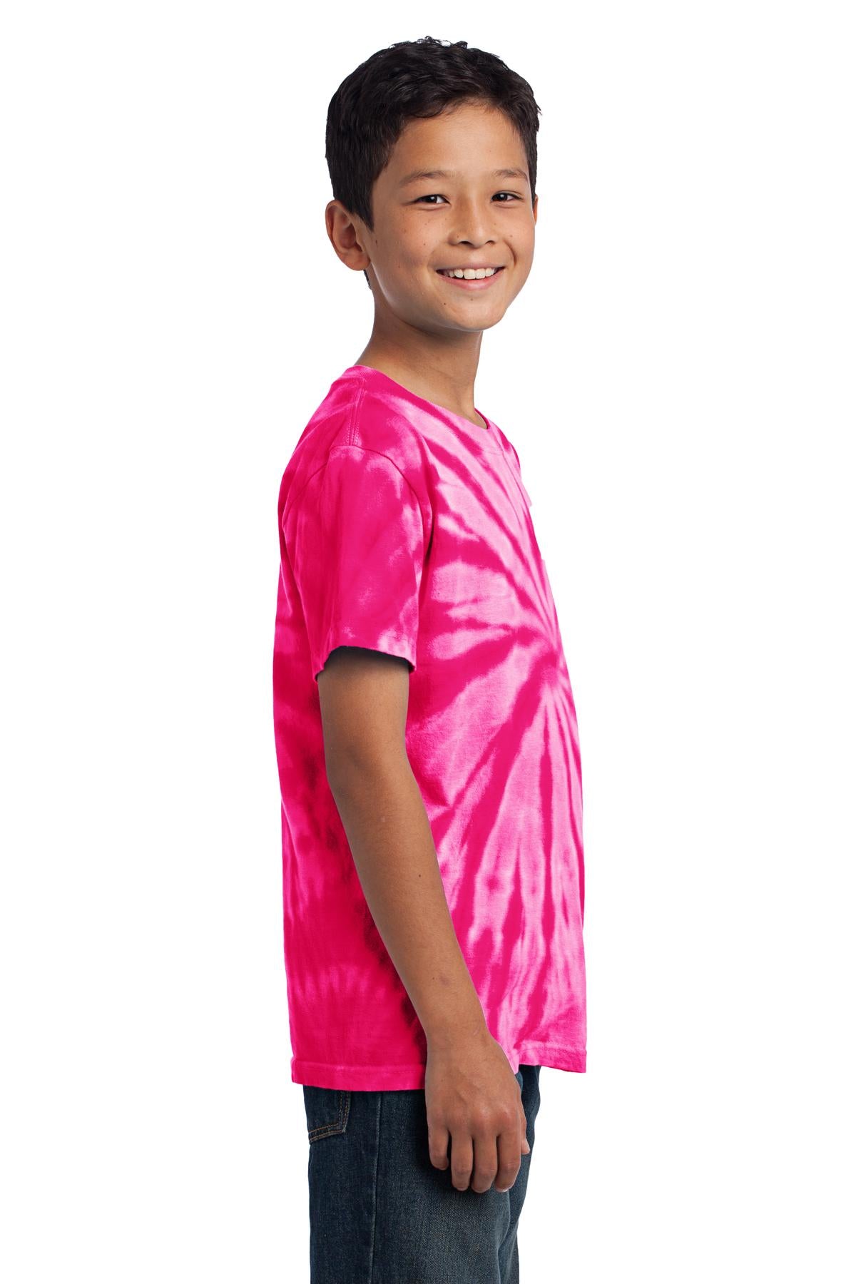 Port & Company - Youth Tie-Dye Tee. PC147Y - Pink