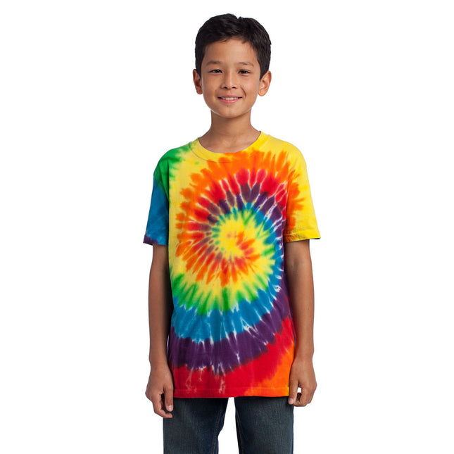 Port & Company - Youth Tie-Dye Tee. PC147Y - Rainbow