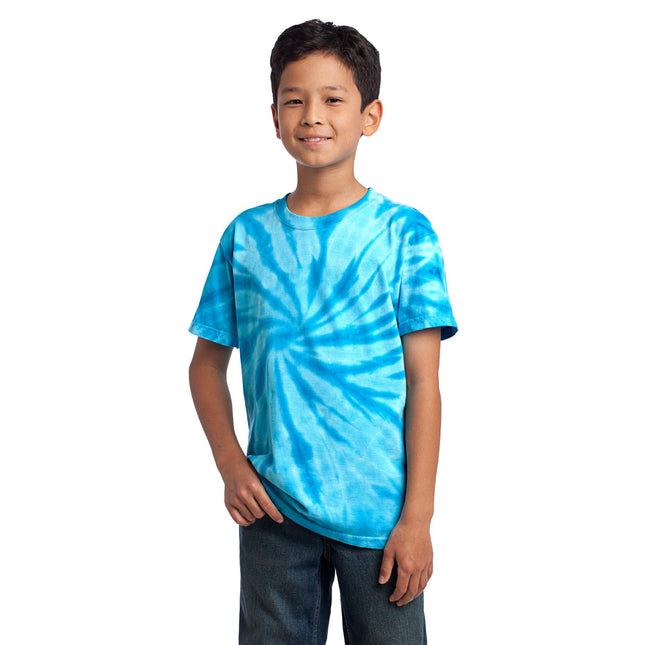 Port & Company - Youth Tie-Dye Tee. PC147Y - Turquoise