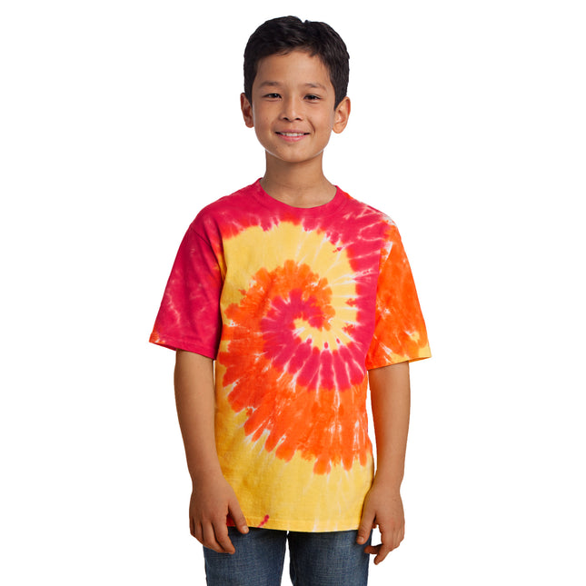 Port & Company - Youth Tie-Dye Tee. PC147Y - Blaze Rainbow