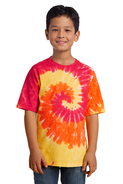 Port & Company - Youth Tie-Dye Tee. PC147Y - Blaze Rainbow