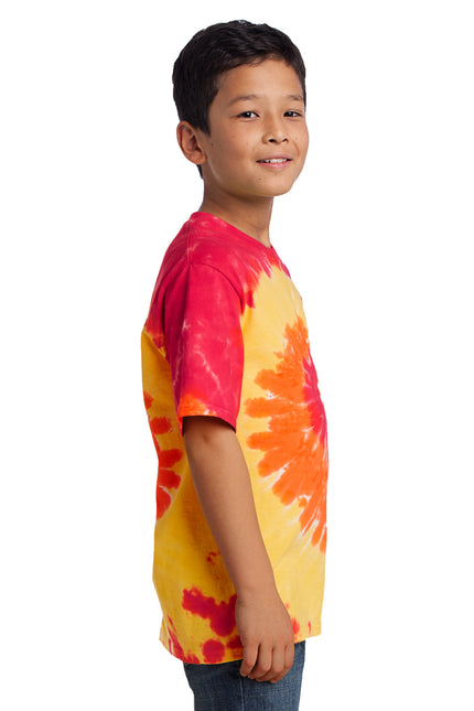 Port & Company - Youth Tie-Dye Tee. PC147Y - Blaze Rainbow