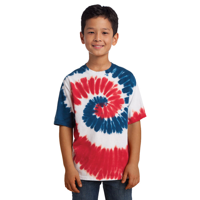 Port & Company - Youth Tie-Dye Tee. PC147Y - USA Rainbow