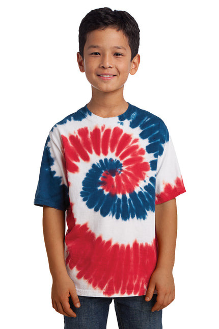 Port & Company - Youth Tie-Dye Tee. PC147Y - USA Rainbow