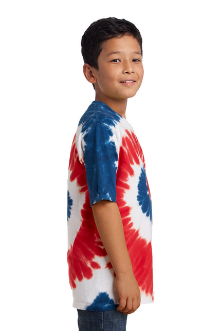 Port & Company - Youth Tie-Dye Tee. PC147Y - USA Rainbow