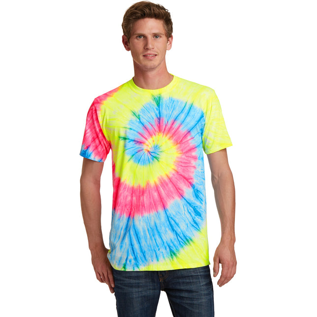Port & Company - Tie-Dye Tee. PC147 - Neon Rainbow