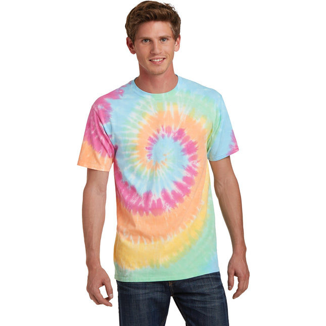 Port & Company - Tie-Dye Tee. PC147 - Pastel Rainbow