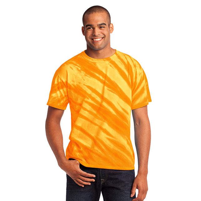Port & Company - Tiger Stripe Tie-Dye Tee. PC148 - Gold