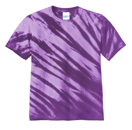 Port & Company - Tiger Stripe Tie-Dye Tee. PC148 - Purple
