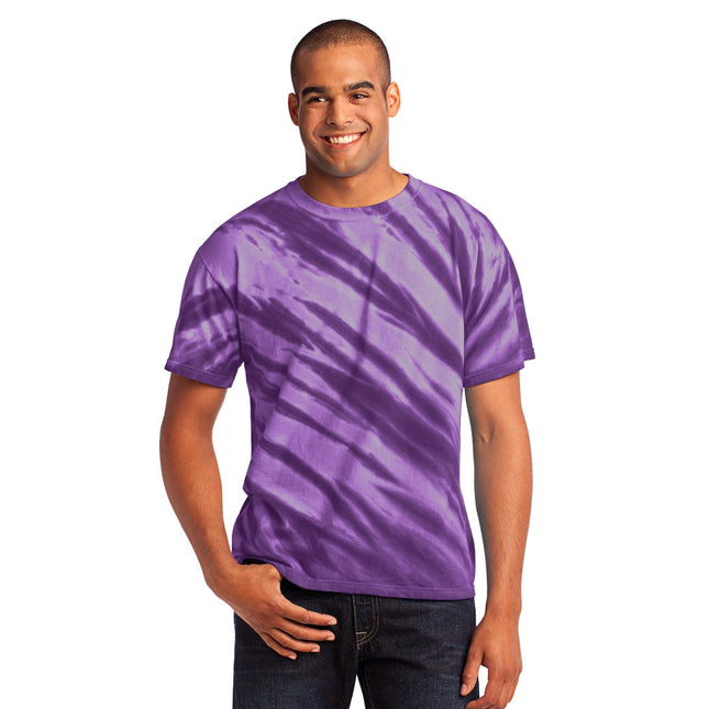 Port & Company - Tiger Stripe Tie-Dye Tee. PC148 - Purple