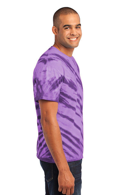 Port & Company - Tiger Stripe Tie-Dye Tee. PC148 - Purple