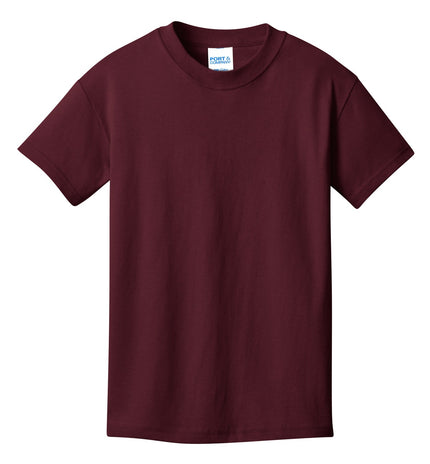 Port & Company - Youth Core Cotton Tee. PC54Y - Athletic Maroon