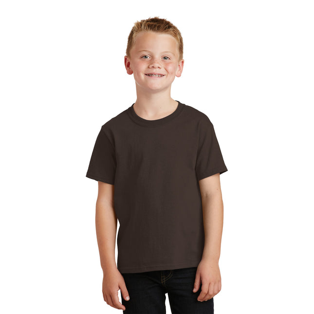 Port & Company - Youth Core Cotton Tee. PC54Y - Dark Chocolate Brown