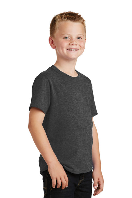 Port & Company - Youth Core Cotton Tee. PC54Y - Dark Heather Grey