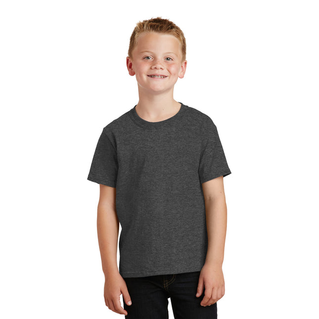 Port & Company - Youth Core Cotton Tee. PC54Y - Dark Heather Grey
