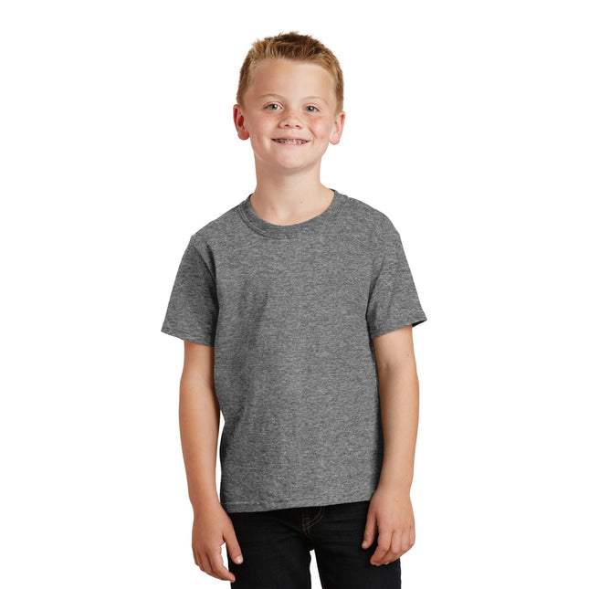 Port & Company - Youth Core Cotton Tee. PC54Y - Graphite Heather