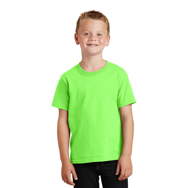 Port & Company - Youth Core Cotton Tee. PC54Y - Neon Green