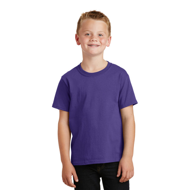 Port & Company - Youth Core Cotton Tee. PC54Y - Purple