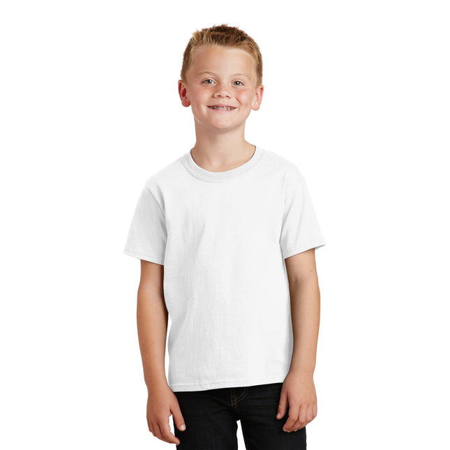 Port & Company - Youth Core Cotton Tee. PC54Y - White