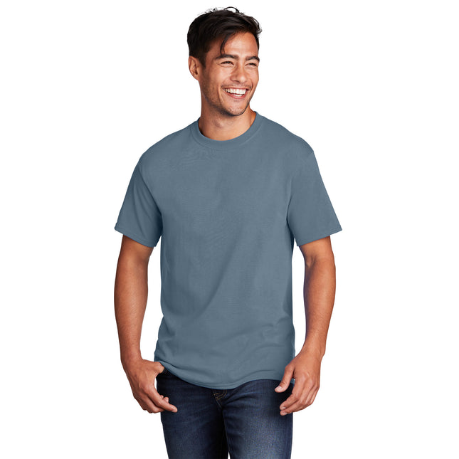 Port & Company - Core Cotton Tee. PC54 - Stonewashed Blue
