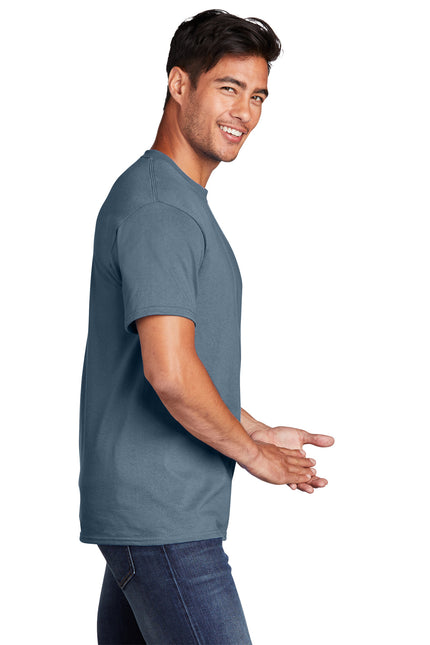 Port & Company - Core Cotton Tee. PC54 - Stonewashed Blue