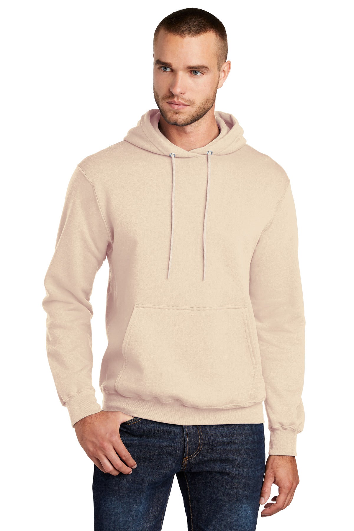 Port & Company - Core Fleece Pullover Hooded Sweatshirt. PC78H - Creme