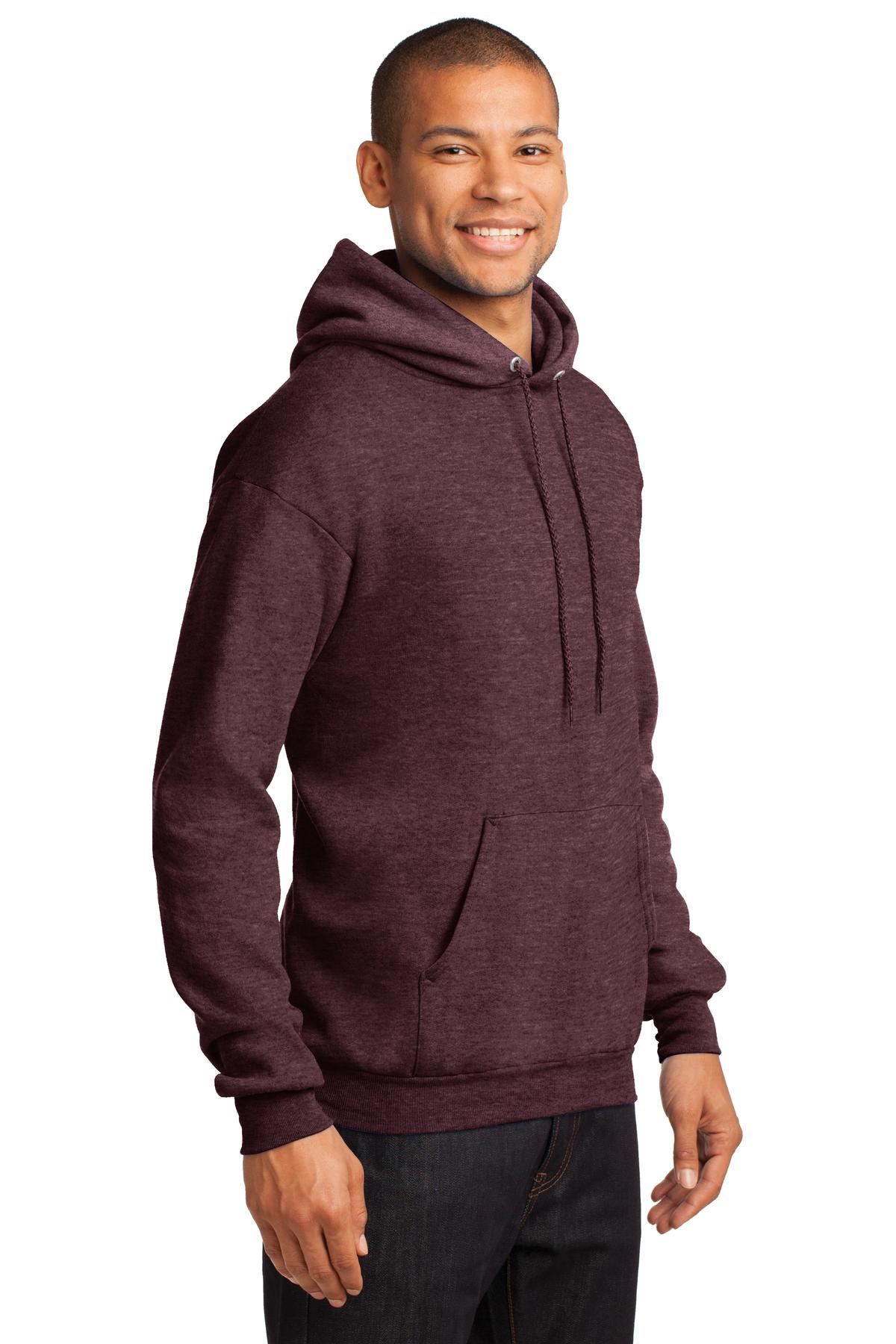 Port & Company - Core Fleece Pullover Hooded Sweatshirt. PC78H - Heather Athletic Maroon