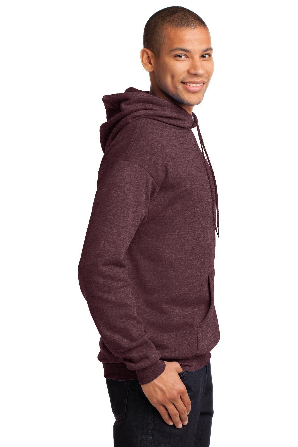 Port & Company - Core Fleece Pullover Hooded Sweatshirt. PC78H - Heather Athletic Maroon