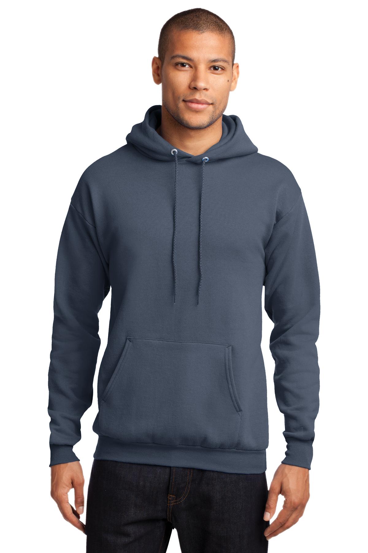 Port & Company - Core Fleece Pullover Hooded Sweatshirt. PC78H - Steel Blue